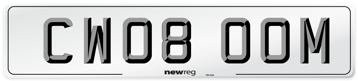 CW08 OOM Number Plate from New Reg